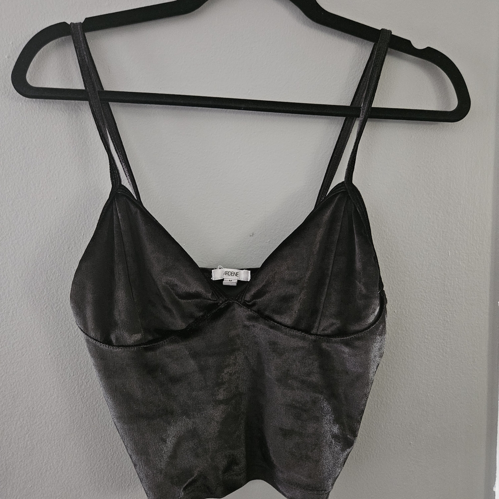 Black Velvet Crop Top